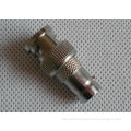 Male To Female Rf Cctv Bnc Connector , Copper Nickel Plated Connector